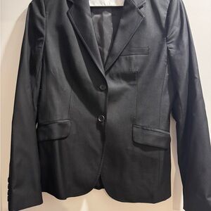 LIKE NEW! J. Crew Black Italian Wool 2-Piece Pant Suit Set Sz 8